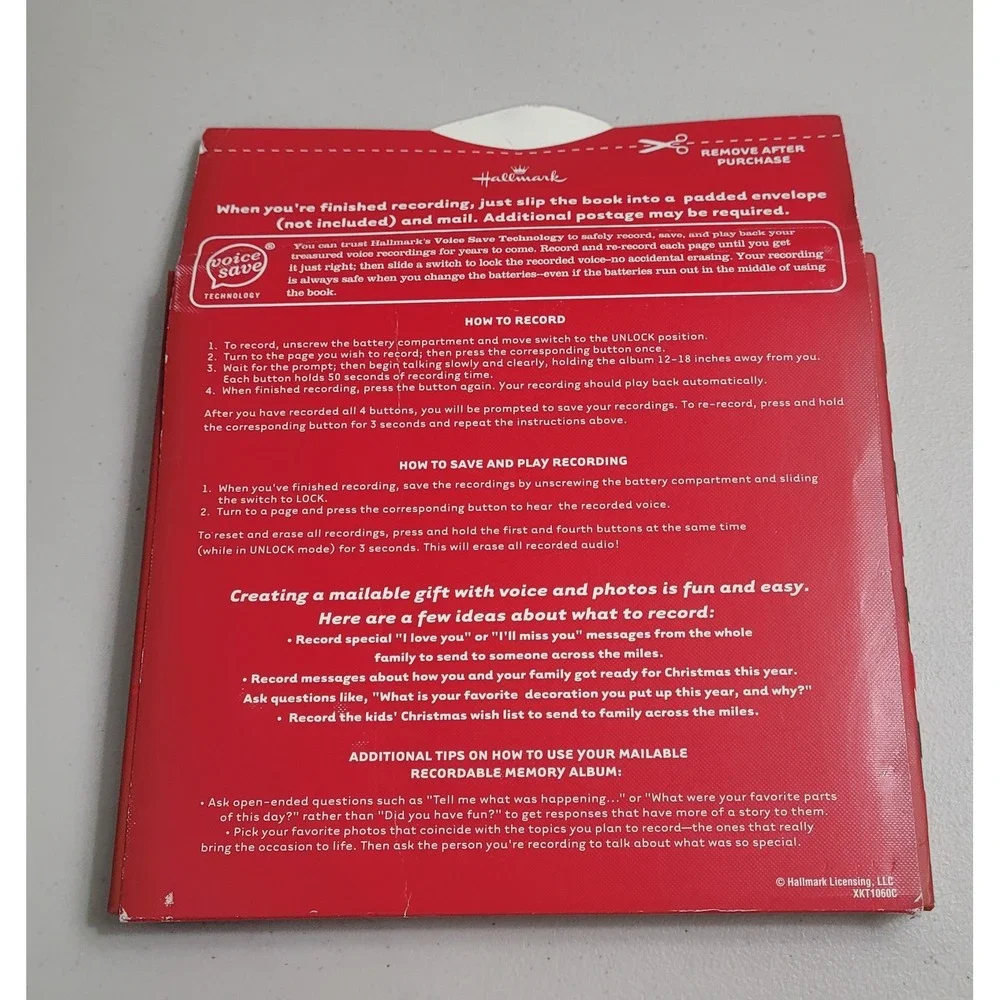 Hallmark Christmas Across the Miles Recordable Memory Album Photo Book NEW
